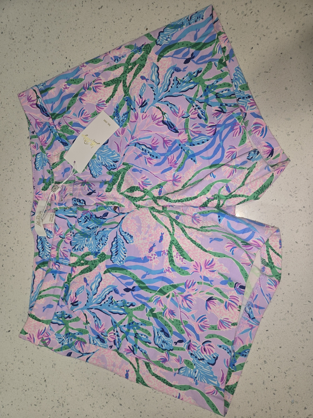 Lilly Pulitzer Pink Floral-Leaf Swim Coverup Shorts